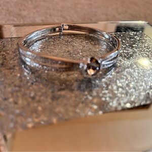 Silver Bracelet with Dual Band Design